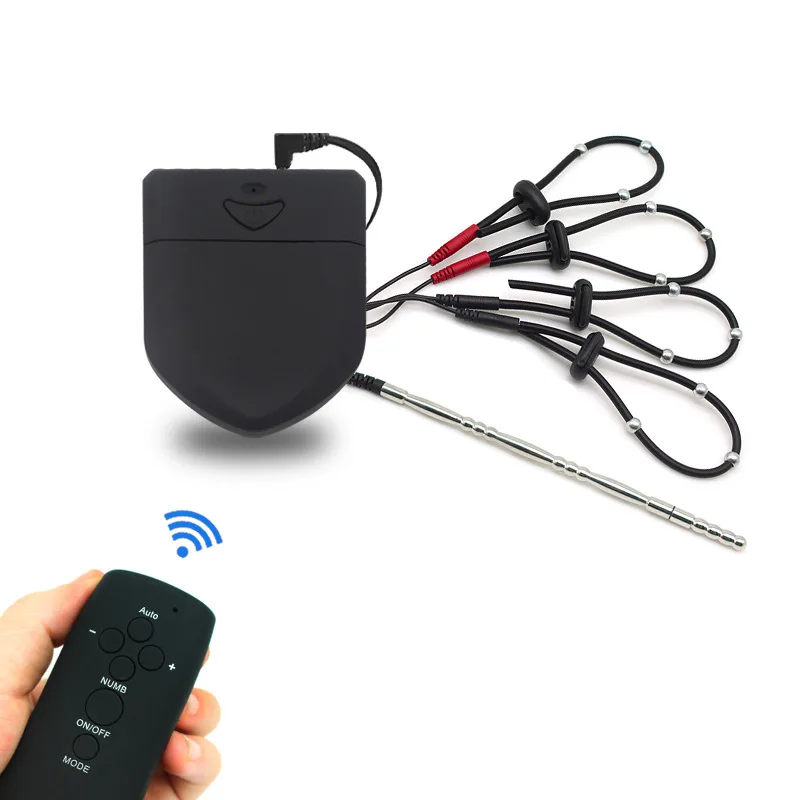 Wireless Remote Control Electric Shock Penis Ring Urethral Sound