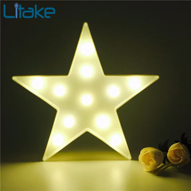 Litake Led Star Shaped Light Plastic Marquee Decorative Letter Sign Litake Led Star Shaped Light Plastic Marquee Decorative Letter Sign Lamp Up Nightlight Valentine S Gift