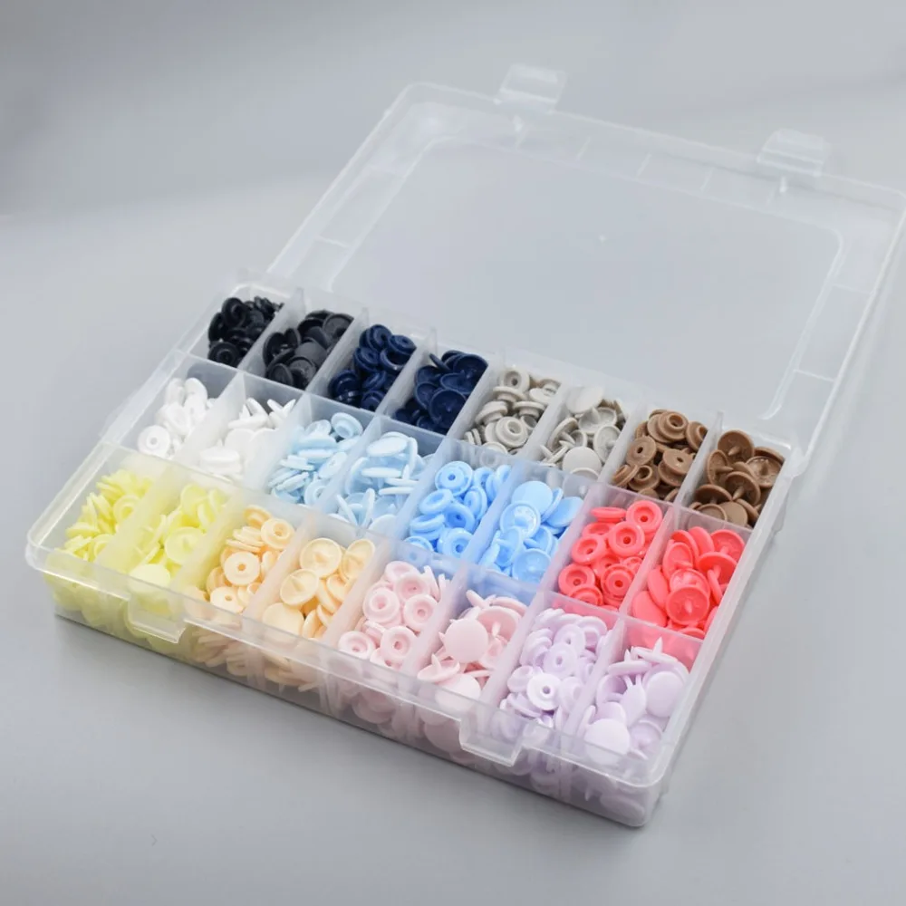 

Plastic Snap Button Kit 240Sets T5 12mm 12Colors KAM Snap On Clothing Matte Size 20 Round Macaron Color NEW