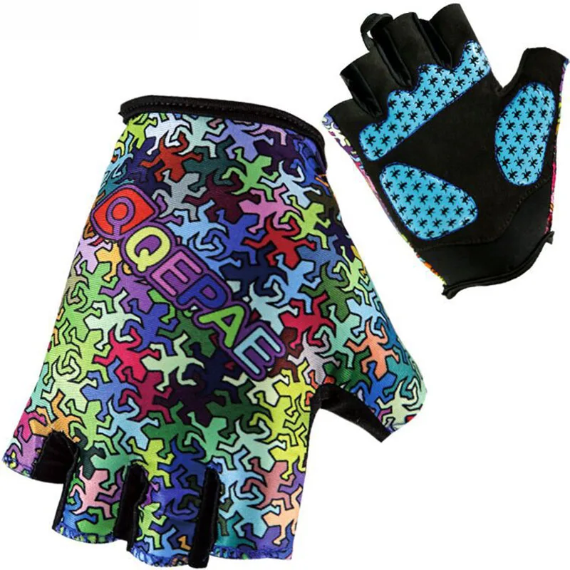 

Cycling Gloves Women Floral Pattern Cool Bicycle Riding Half Finger Lizard Glove Glove Road Bike MTB Mountain Bicycle Glove
