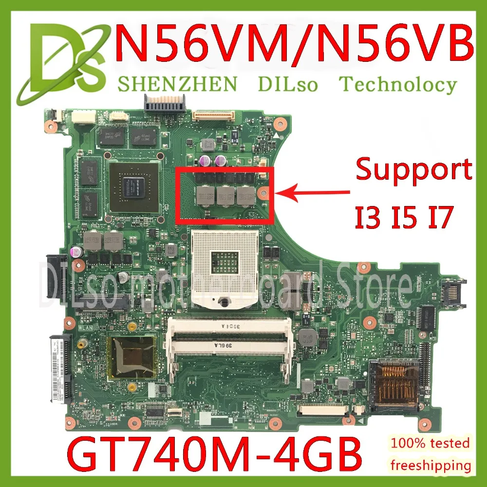 Acheter KEFU N56VM carte mère Pour ASUS N56VM N56VB N56VvV N56VJ N56VZ mère D ordinateur Portable N56VM GT740 4g SOUTIEN I7 Test carte mère