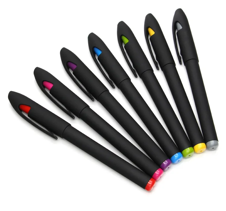 Milímetros de Tinta Preta Set Tinta Gel Caneta Promocional Logotipo Personalizado Publicidade Atacado 0.5 1000 Pçs - 2 Canetas de gel