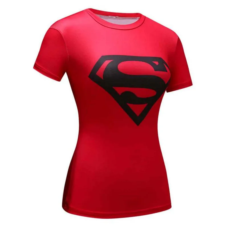 Женский компрессионный Топ для фитнеса, йоги, Супермена, Бэтмена, Человека-паука, компрессионная футболка для спортзала, женские колготки для фитнеса, рубашка для йоги