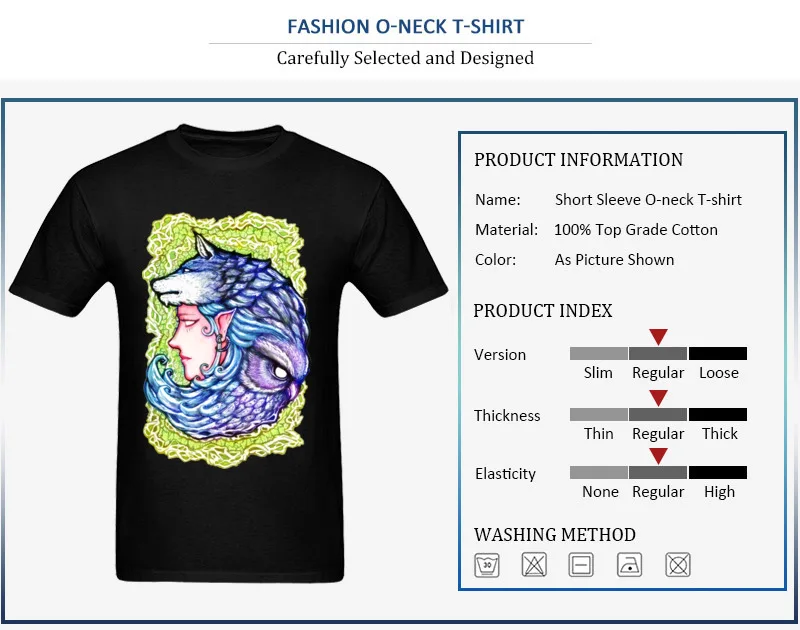 Casual Tops T Shirt Wholesale O-Neck Short Sleeve Druid  in the forrest Pure Cotton Adult T Shirt Casual Summer Fall Tee Shirts