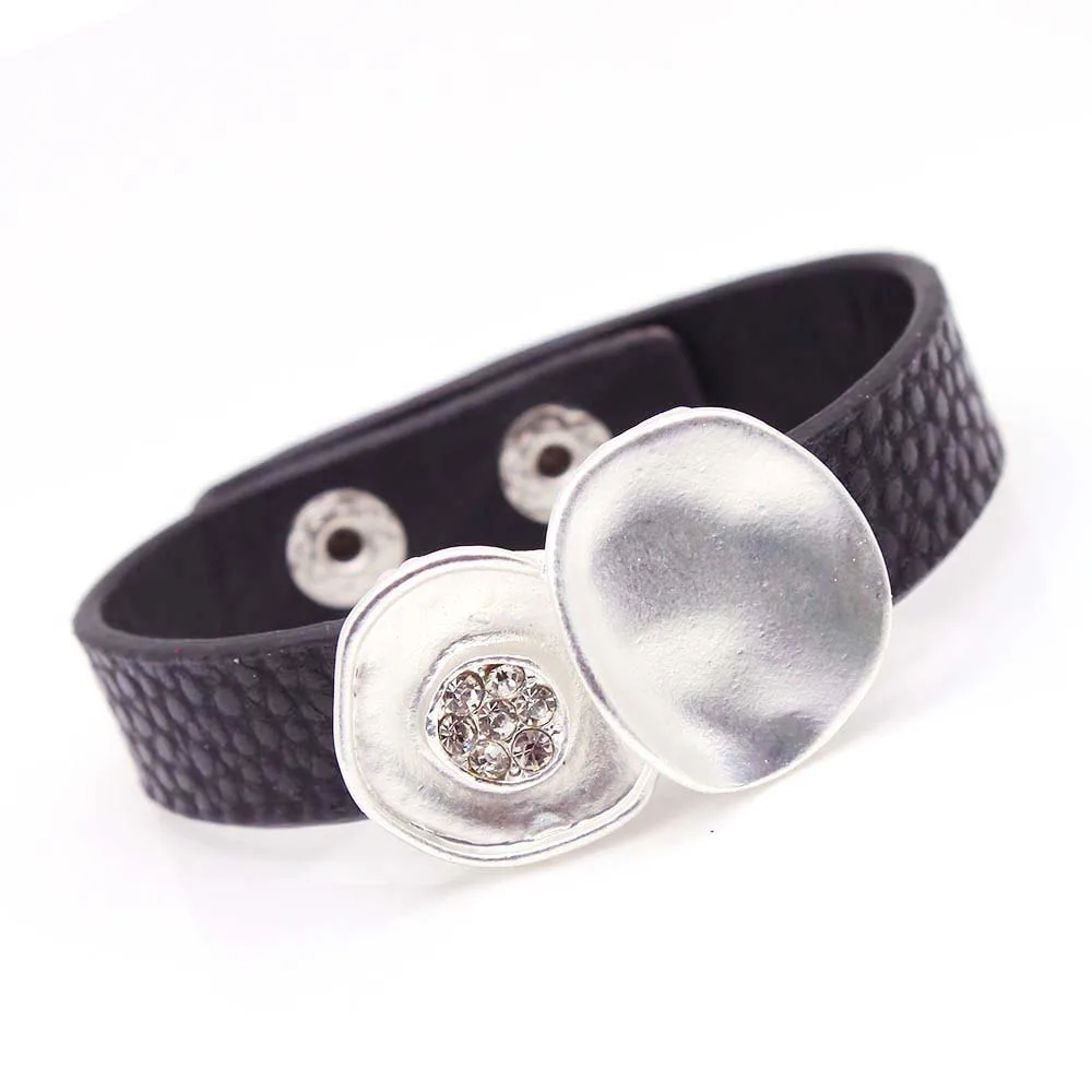 D& D модный Шарм Кожаный браслет для женщин сплав Хрустальный Браслет Ручной Работы магнитные застежки для женщин браслет Ювелирные изделия Подарки - Окраска металла: 7