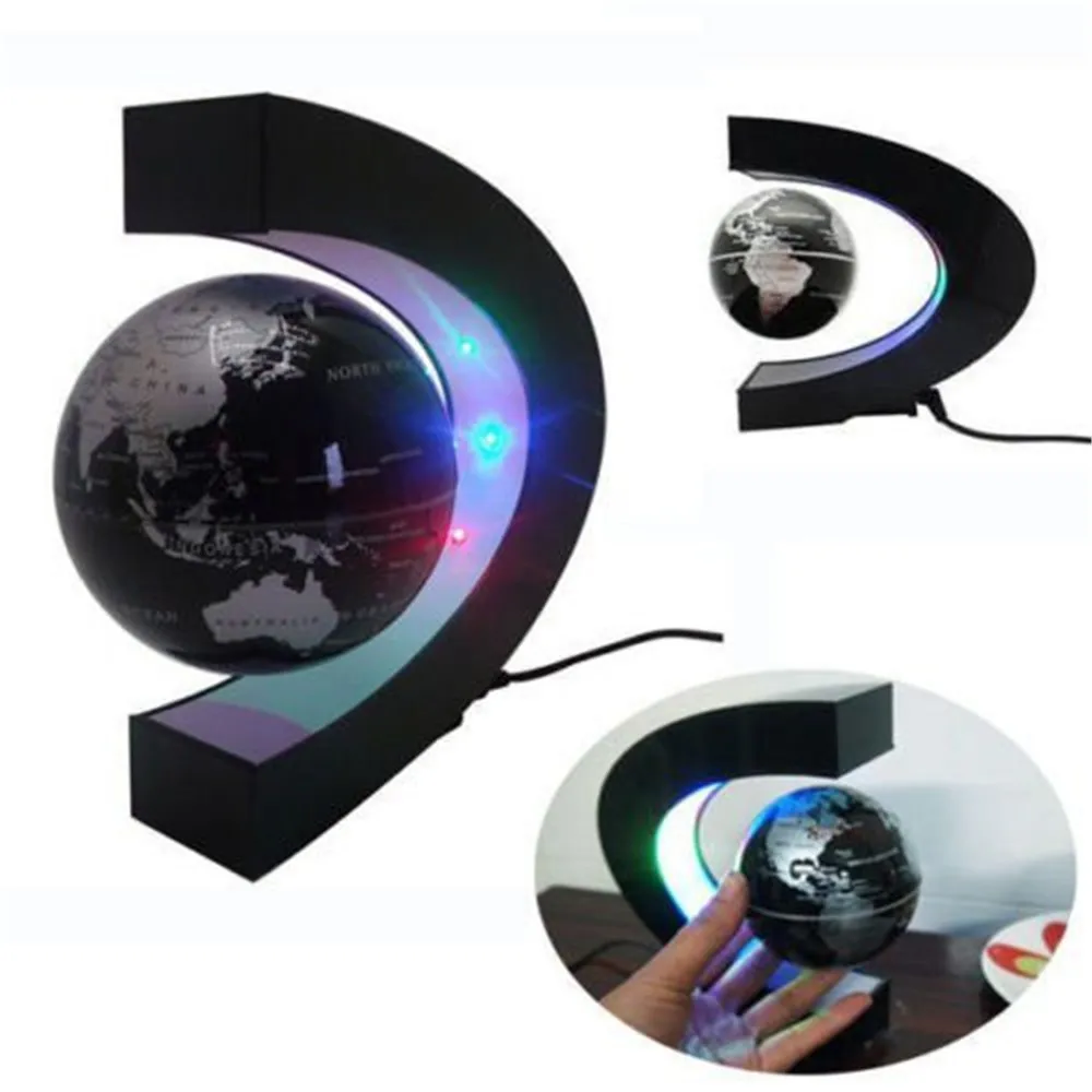 ЕС/США штекер C образные магнитные шары левитации Глобус с Карта мира дома Ornement бизнес подарки на день рождения Офис Бар украшения