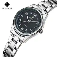 Top Brand WWOOR Women Watches Stainless Steel Band Analog Display Quartz Wrist watch Ladies Luxury Couple Watch Relogio Feminino