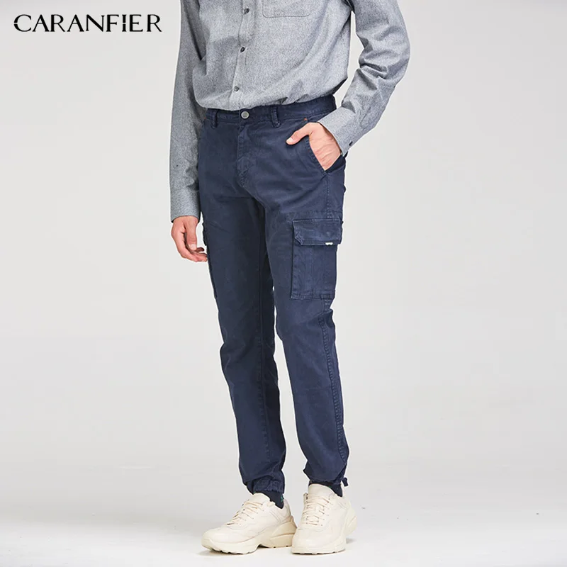 CARANFIER осенние мужские хлопковые брюки карго с несколькими карманами, брендовая одежда, уличная одежда, мужские повседневные штаны высокого качества, штаны для улицы