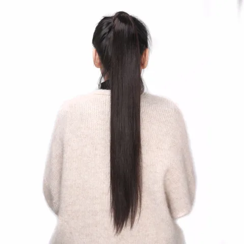 Brasileiro do Cabelo Rabo de Cavalo Bhf 100% Remy Humano Wrap Around Peruca Postiços 60g 100g 120g Naturais Caudas Retas
