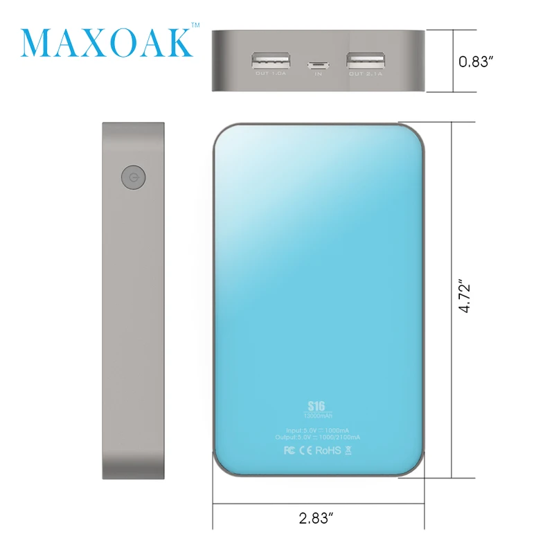 MAXOAK 13000 мАч двойной usb Зарядка Внешний аккумулятор зарядное устройство Портативный внешний аккумулятор для мобильного телефона