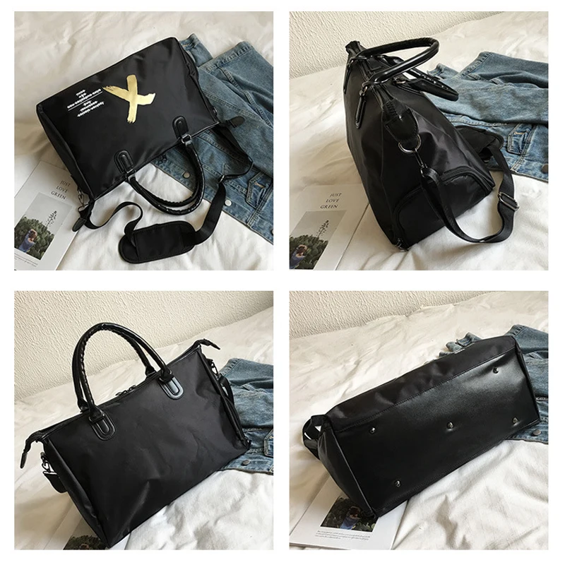 DORANMI напечатаны сумки для путешествия для женщин Мода черный Оксфорд путешествия вещевой мешок большой емкости спортивная сумка DJB623
