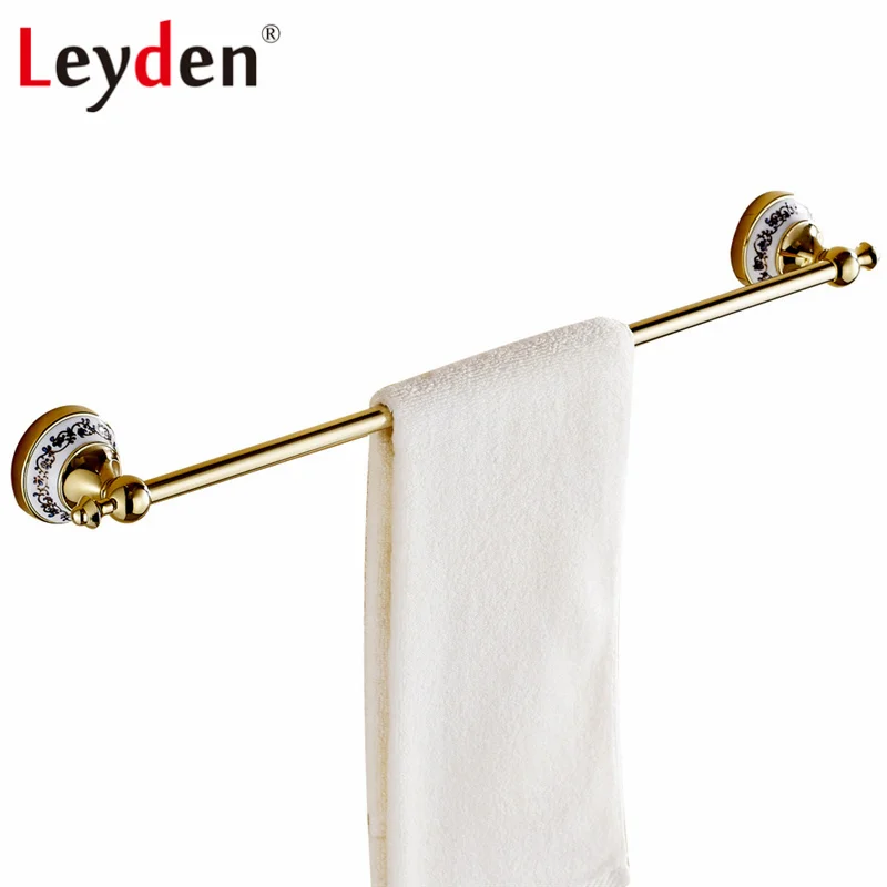 Leyden Gold/ Black Towel Bar Towel Rail Ceramic Towel Racks Wall