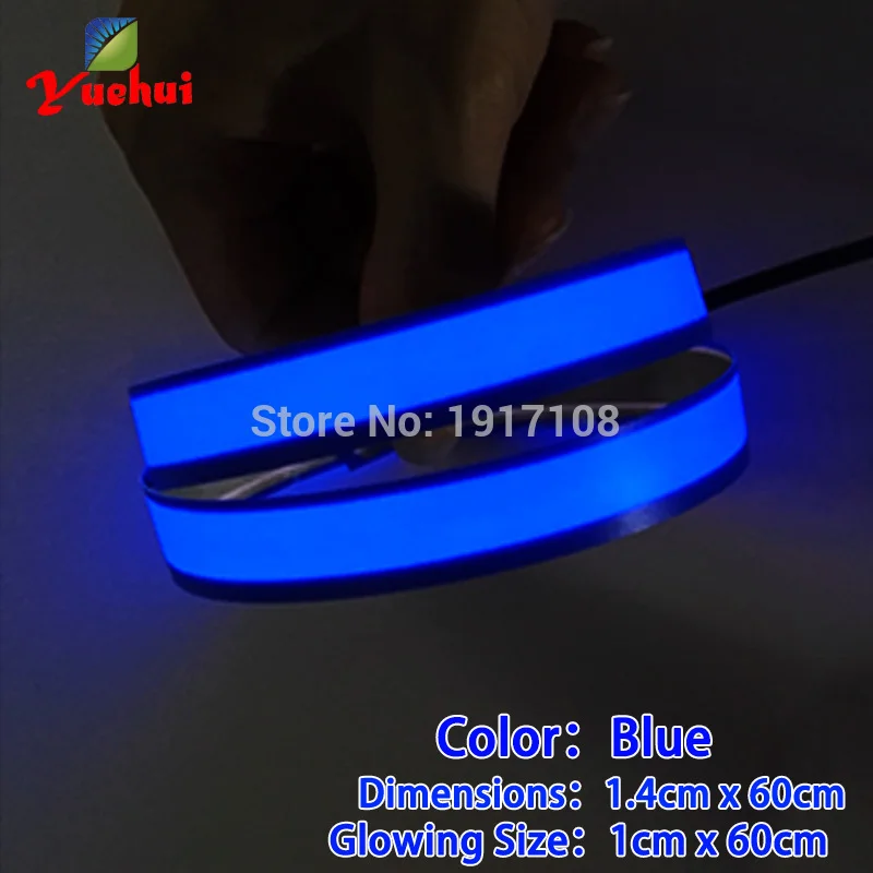 1,4X60 см 8 цветов электролюминесцентный провод светопровод электролюминесцентный полосы с Sound звуковым активированным драйвером для вечерние украшения, автомобиля, дома, экрана, праздника - Цвет: Blue