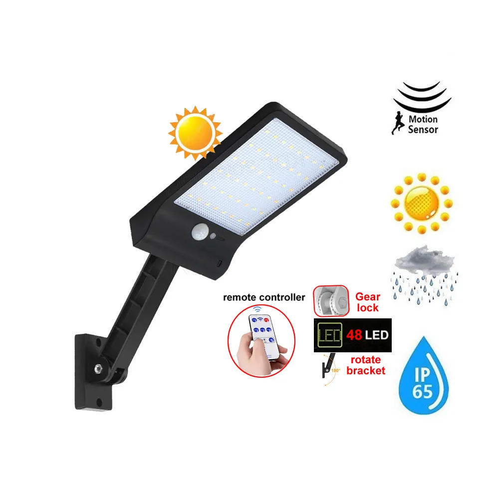 

Upgraded 48 leds Solar Light Smart Outdoor Waterproof Garden Yard Decoration Motion Sensor Lamp Energysavg Pool Wall