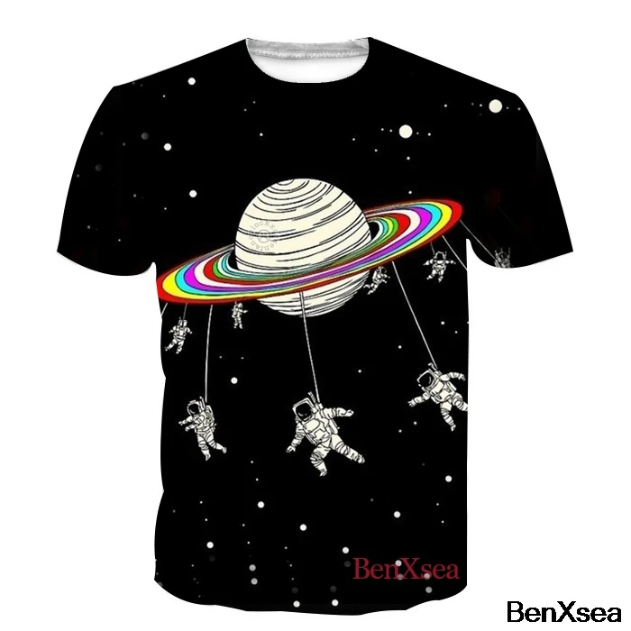 

NEW 2018 3D Printed Cool Alien Crewneck T Shirt Hip Hop Fashion T Shirt Tees