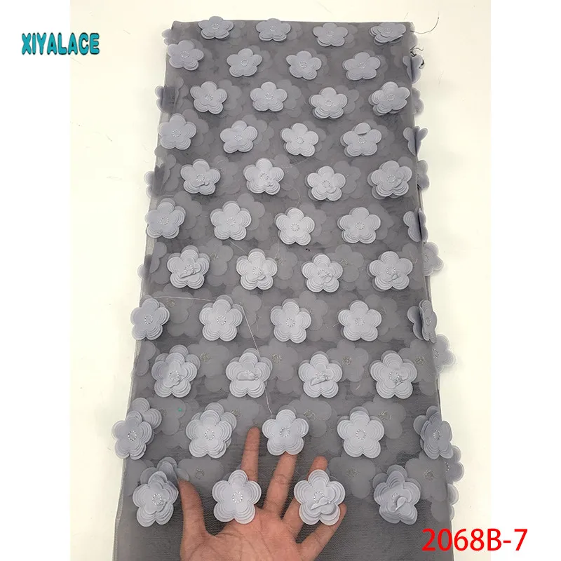 Нигерийская кружевная ткань высокого качества африканский 3D чистый кружевной материал для свадьбы французский кружевной тюлевый материал для платья YA2068B-1