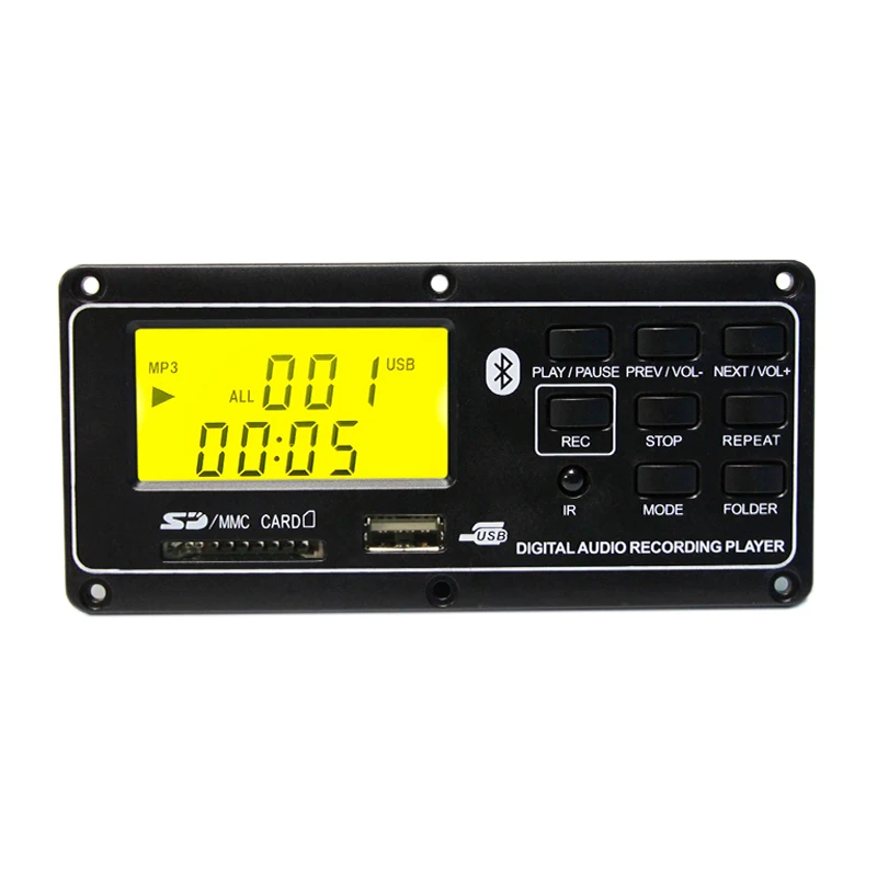 

Dc12V Mp3 Bluetooth Decoder Board Audio Module Usb Aux Fm Radio Remote With Digital Display Support Mp3/Usb/Sd Card Function