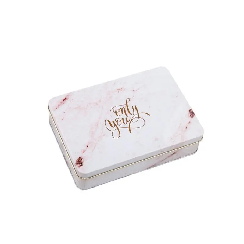 Мраморный узор конфет железная коробка инновационная жестяная прямоугольная Свадебная подарочная коробка чехол для хранения Лидер продаж - Цвет: A