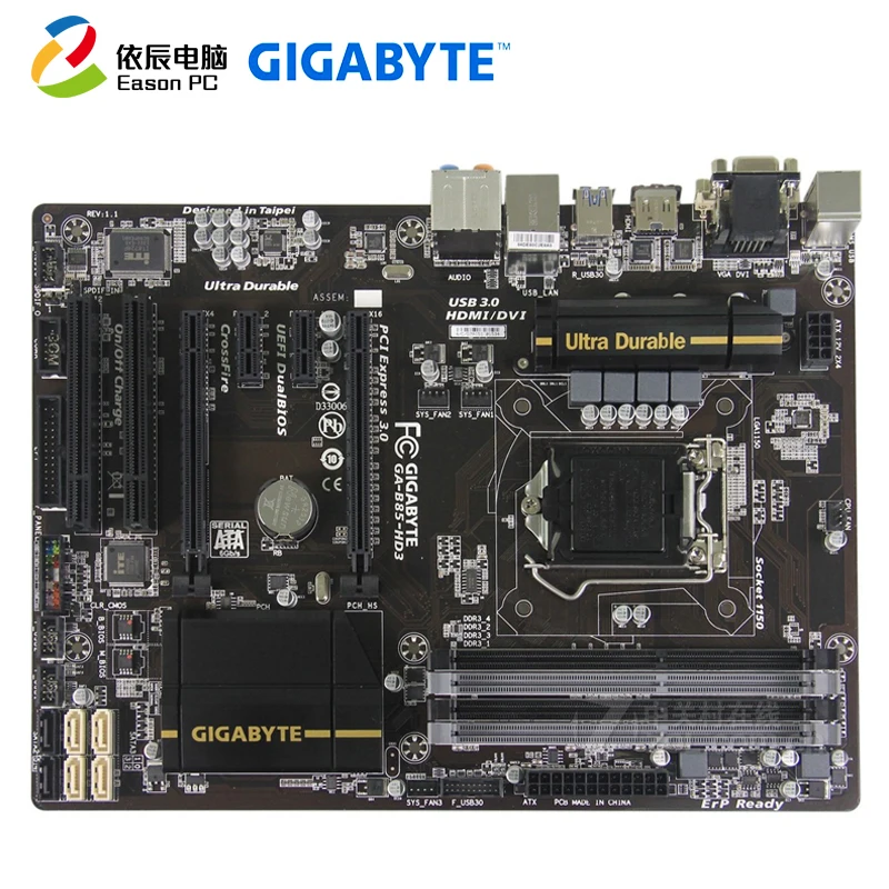 GIGABYTE GA-B85-HD3 рабочего Материнская плата LGA1150 i3 i5 i7 DDR3 USB3.0 блок питания ATX