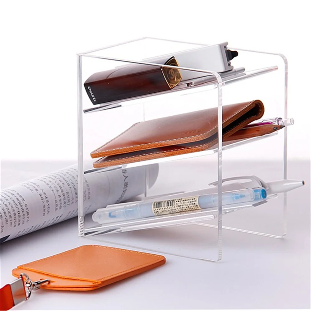 Transparent Acrylic Inclined Pen Holder Multi function Pen Holder