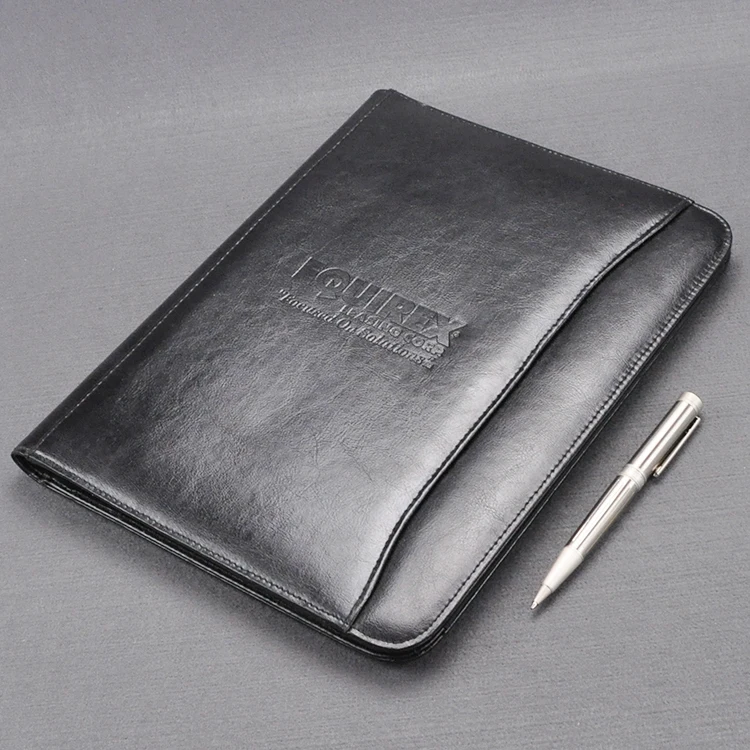 

first-level faux leather A4 padfolio business manager bag for documents file folder with notebook memo pad bill pocket 1254