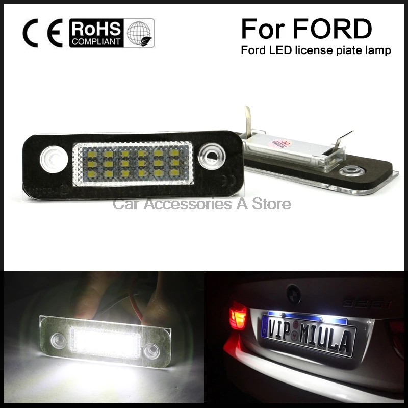 

2pcs White License Plate Light Lamps FIT For Ford Fusion Fiesta Mondeo (Fits: Ford Fiesta)