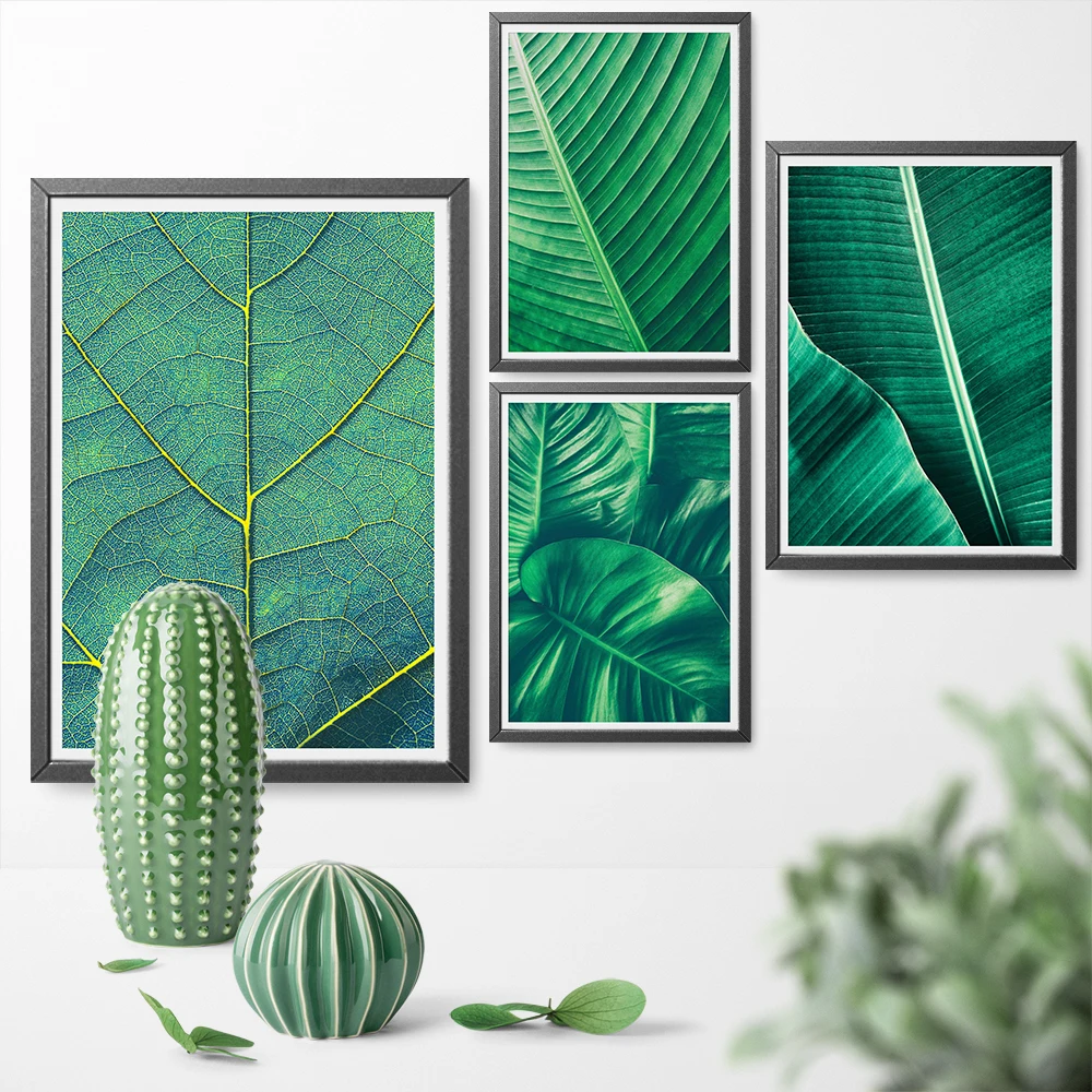 A Nordic Modern Plant Wall Painting Green Leaf Canvas Print Poster Art Decoration For Home Decorations | Дом и сад