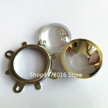 

5pcs 44mm Glass LED Lens 60Degree + 50mm Round Hole Reflector Collimator + Fixed Bracket for 10W Round Shape High Power COB LED