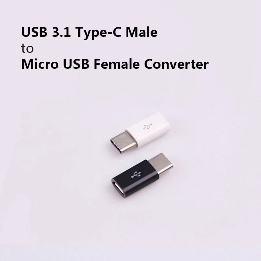 5 шт./лот USB 3,1 type C штекер Micro USB Женский адаптер type-C Конвертер Разъем USB-C адаптер данных Тип C устройство Черный Белый