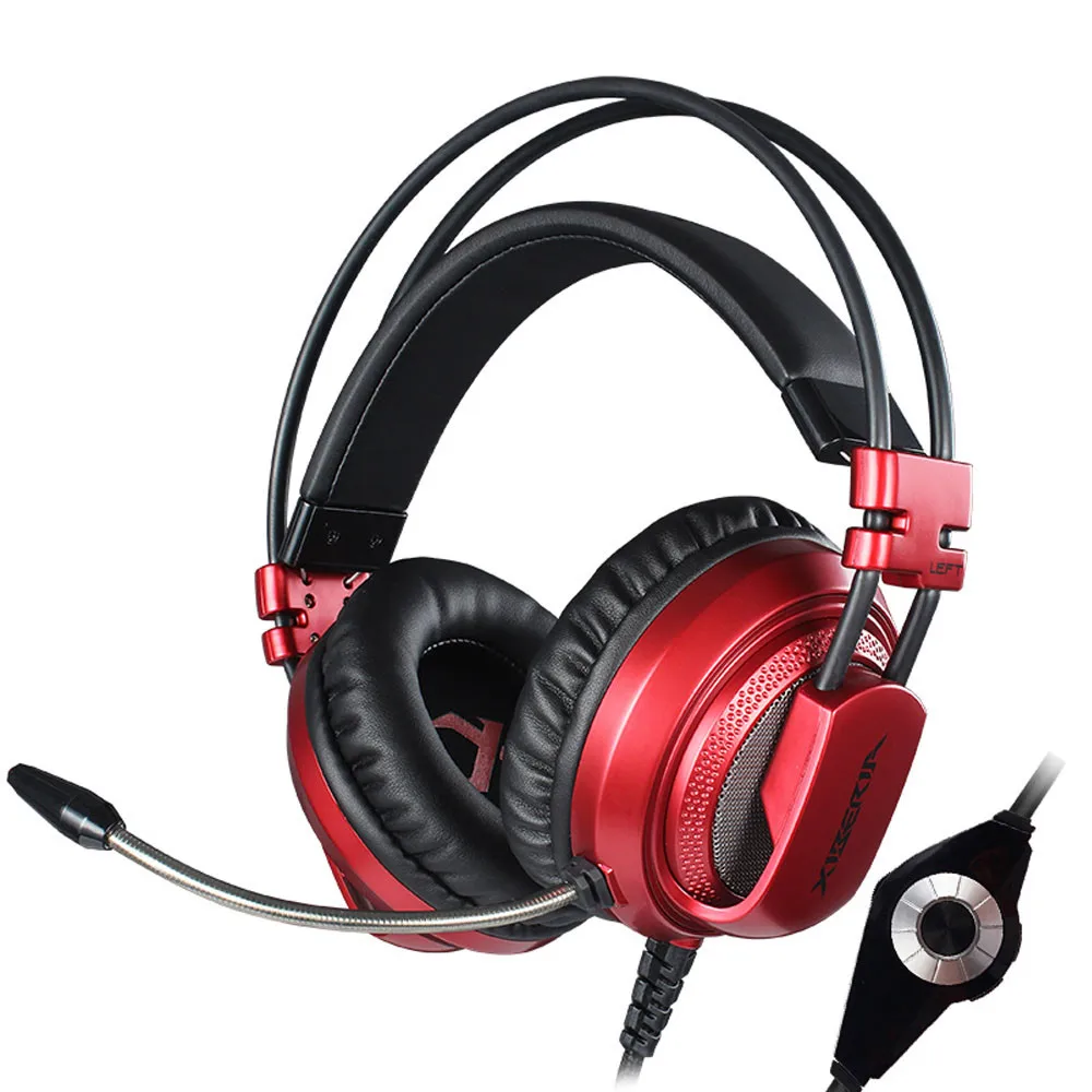 XIBERIA V10 PC Gamer Gaming Headset Casque with Microphone LED Lights Stereo Heavy Bass Game Headphones for Computer Game (4)