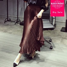 Весна лето Модная брендовая плиссированная юбка женская Органическая длинная юбка с высокой талией Женская Повседневная Пастельная юбка wq301