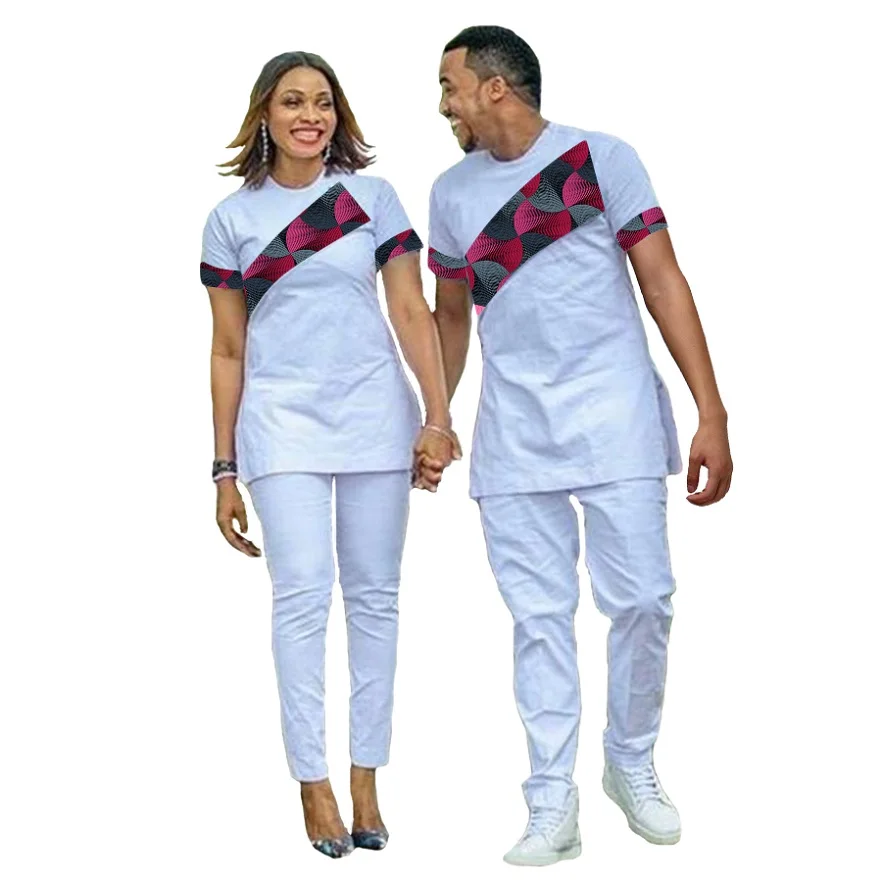 African Couple Outfit Women Sets And Men Sets Outfit for Couples Fashion Couple's Prom Outfits T-shirt Africa Clothing Custom