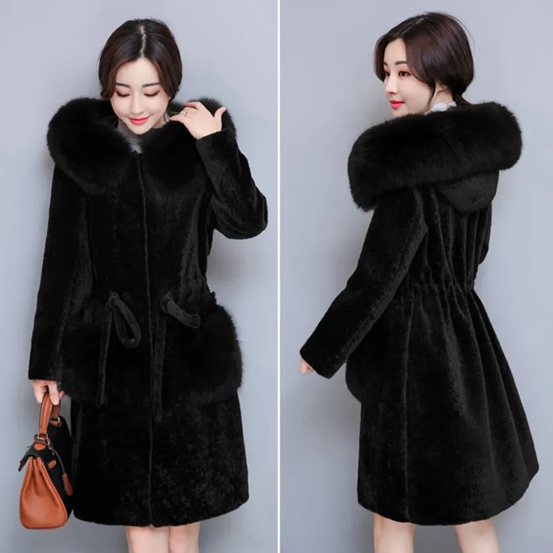 Winter Jacket Coat Women 2018 Fashion Sheep Shearing Coat Lmitation Fur Coat Loose Large Size Medium Long Outerwear Female Coat