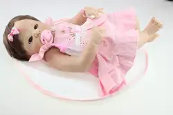57 см полный Средства ухода за кожей силиконовые возрождается Куклы Виктория Новорожденный ребенок кукла Игрушечные лошадки Bebe Reborn