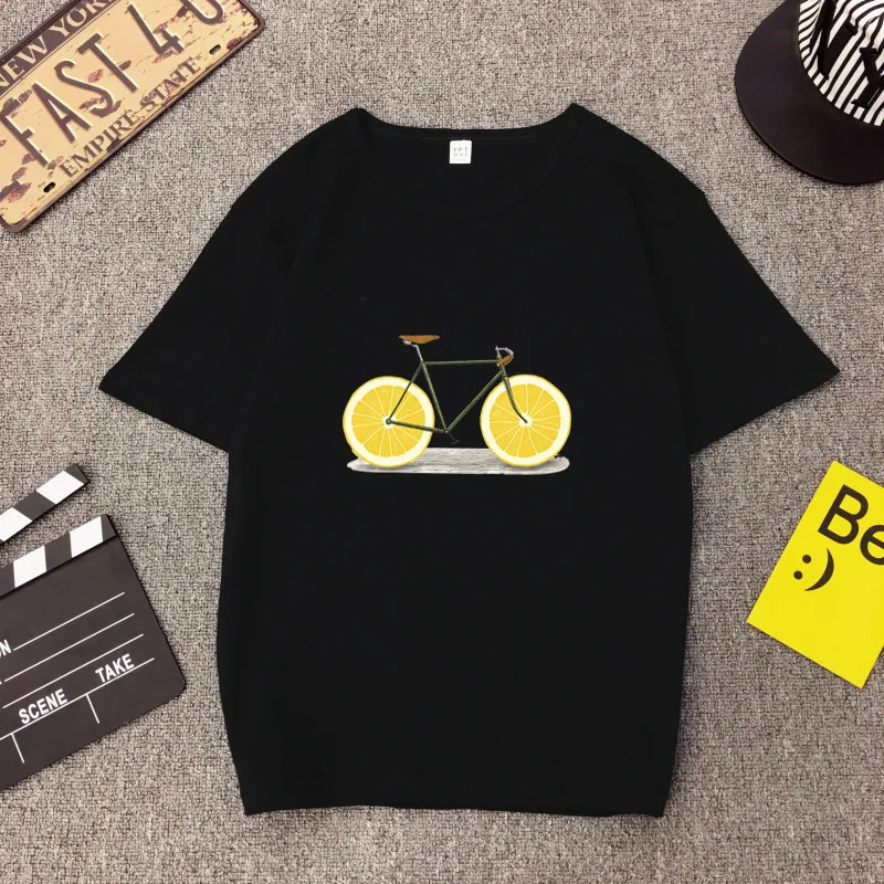 2019 جديد المرأة الليمون شريحة دراجة أعلى القمصان النساء العلامة التجارية جديد عارضة الجرافيك المحملة قمم الصيف الإناث T قميص لطيف أعلى 2019 جديد المرأة الليمون شريحة دراجة أعلى القمصان النساء العلامة التجارية جديد عارضة الجرافيك المحملة قمم الصيف الإناث T قميص لطيف أعلى
