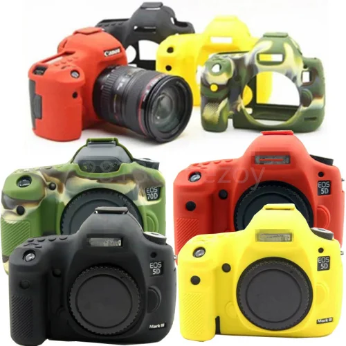 

Silicone Armor Skin Case DSLR Camera Body Cover Protector Video Bag For Canon 5DSR 5D3 6D 5D4 800D 80D 1300D 650D 700D 6D2