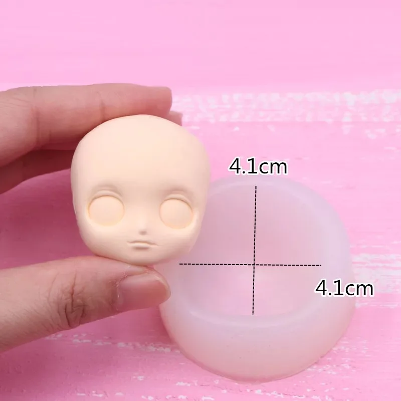 3D голова куклы плесень Blyth лицо шоколад из силиконовой формы леденец пудинг
