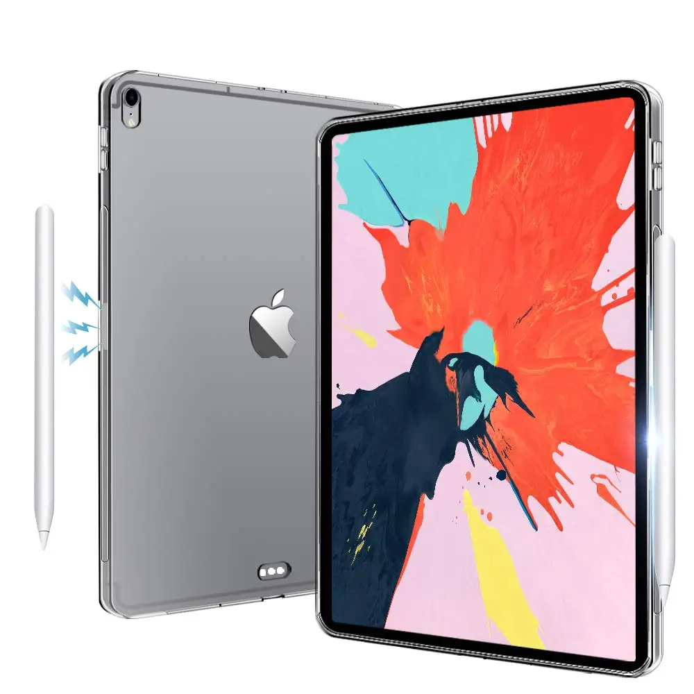 Чехол для нового iPad Pro 12 9 дюйма Прозрачная мягкая задняя крышка из ТПУ прозрачный