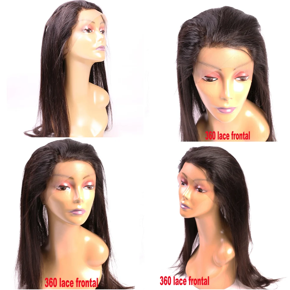 

360 Lace Frontal Band 8A Straight Brazilian Virgin Hair Lace Frontal With Baby Hair 360 Lace Frontal Closure Natural Hairline