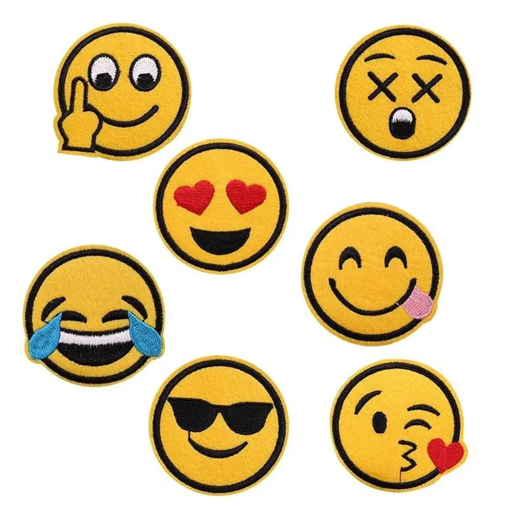 

7Pcs Emoji Emotion Embroidery Iron On Applique Patch Sticker Sewing Craft Repair Tool Badge Hat Bag Clothing Patches