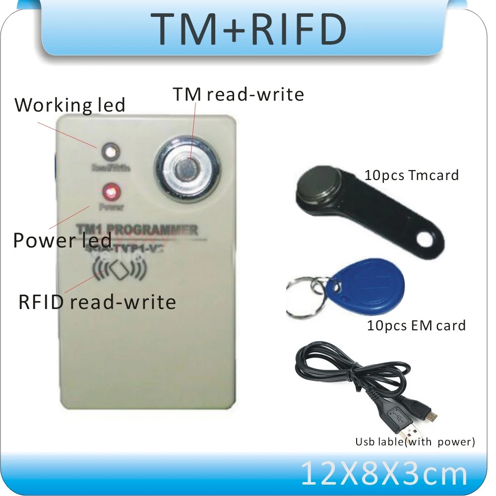 Обновленный копировальный аппарат TM DS-1990A I-Button 125KHz RFID копировальный аппарат 10 TM карта и 10 шт. Em4305 карты