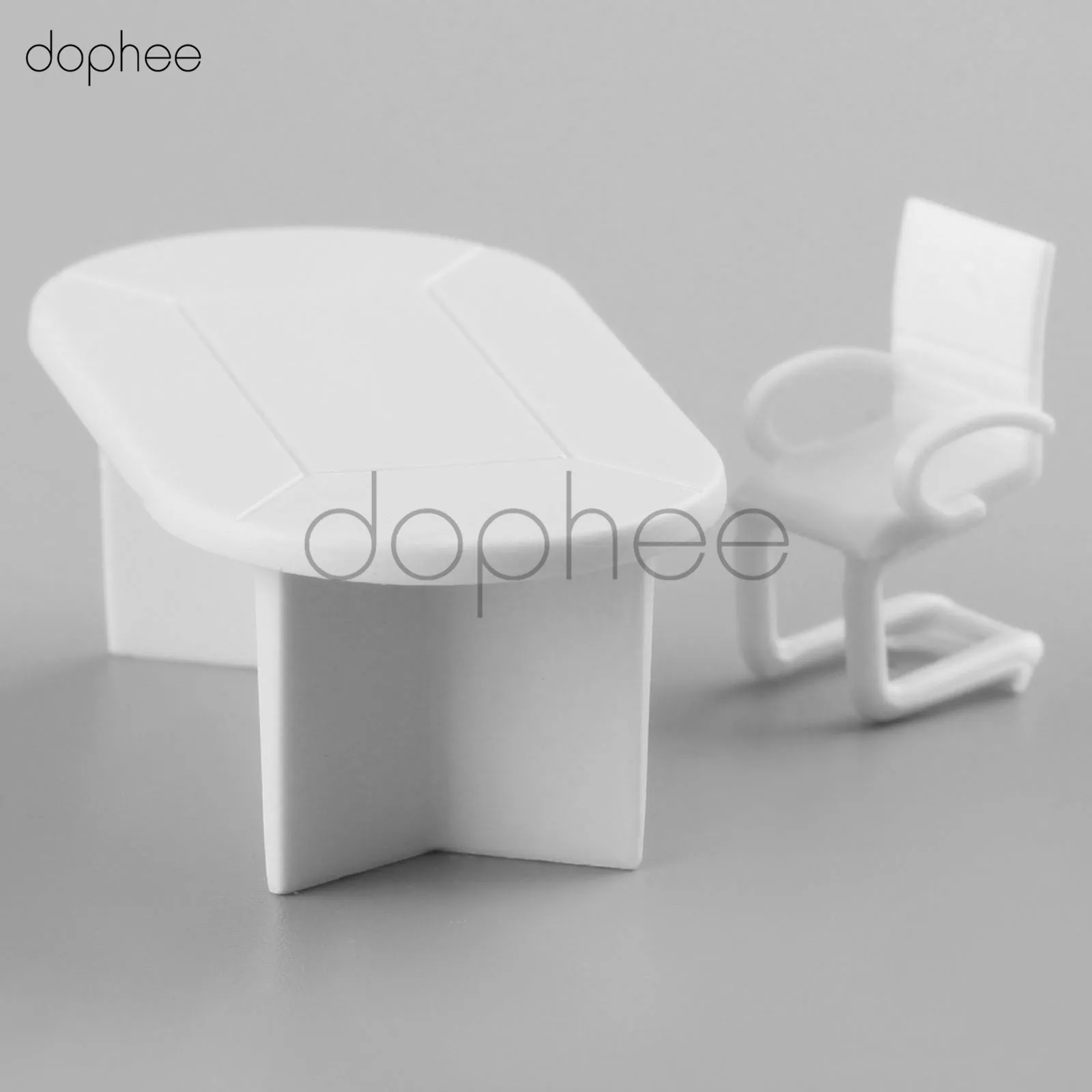 Dopee 1 Набор Белый пластиковый обеденный стол стул модель 1:50 для Барби кукольный домик мебель украшения