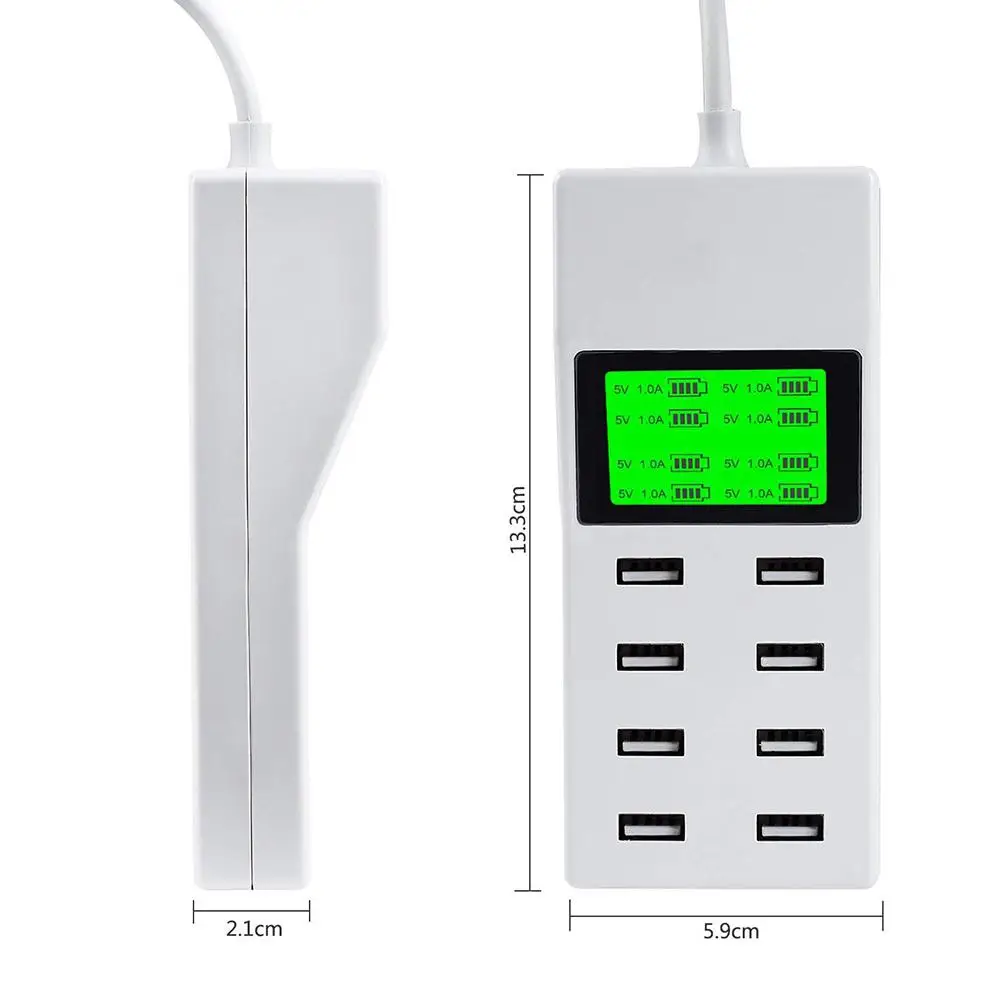 8 USB порт настенная зарядная станция зарядное устройство розетка с ЖК дисплеем
