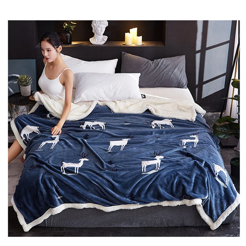 

Weighted Double-sided Flannel Fleece cashmere Blanket Adult Soft Thick Sherpa Throw Blanket for Sofa Bed Couch