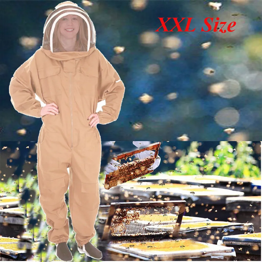 1 шт. Высококачественная практичная дышащая одежда для пчеловодства с крышкой защитный костюм для пчеловодства инструмент экологичный#4/5
