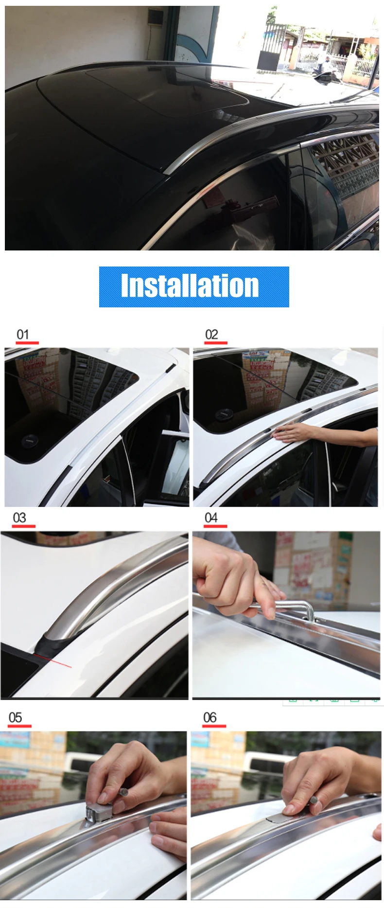 For Mazda CX9 CX-9 Roof Rack Rails Bar Luggage Carrier Bars top Racks Rail Boxes Aluminum alloy