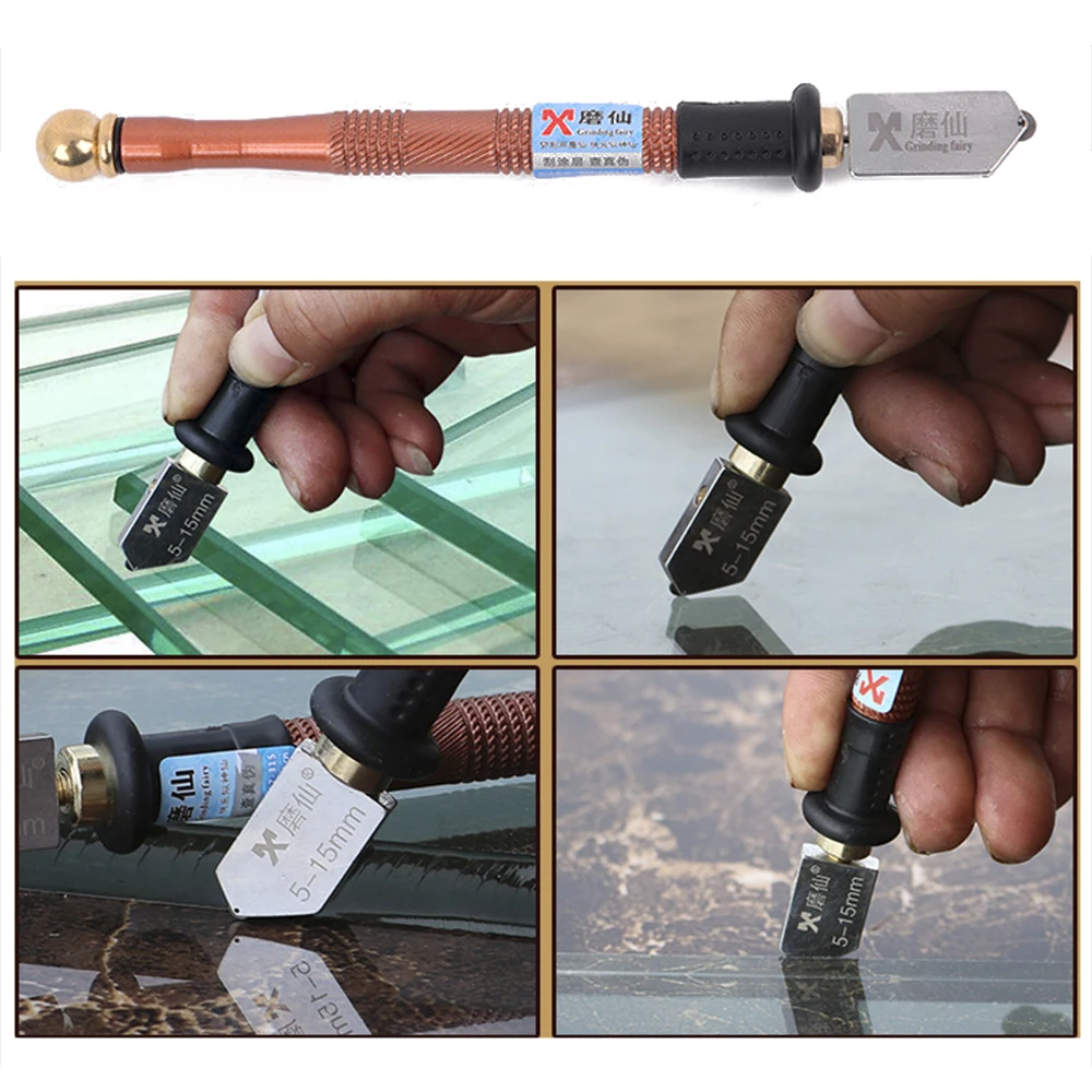 Glass Cutter Tile Glass Cutter Tile Cutting Tool 1pcs High Quality Diamond Glass Cutter Alloy Cutting Wheel Metal Handle Head for glass mirror tile etc cutting Glass knife tools