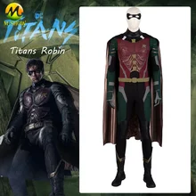 DC Movie Titans Robin Cosplay Costume Nightwing Superhero Robin Cosplay Full Suit Halloween Costumes For Men women girls superhero alien starfire teen titans go outfit cosplay halloween costume princess koriand r suit xmas birthday gift