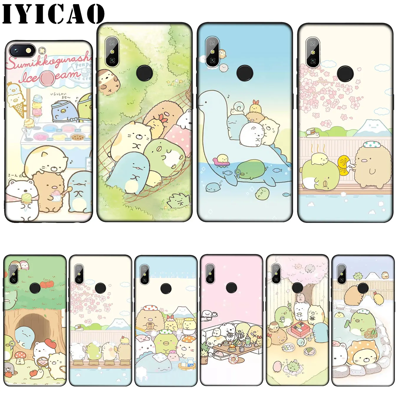

IYICAO sumikko gurashi Rilakkuma Soft Silicone Case for Xiaomi Mi 9 8 A2 Lite A1 6 pocophone f1 MAX 3 mi9 mi8 mia2