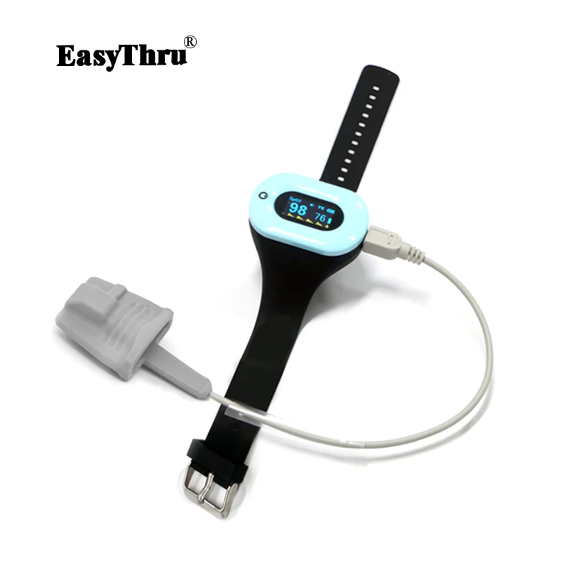 

EasyThru Wearable medical Pulse Oximeter Spo2 Monitor Bluetooth CE FDA ISO approve For Adult Infant Child Baby Kids
